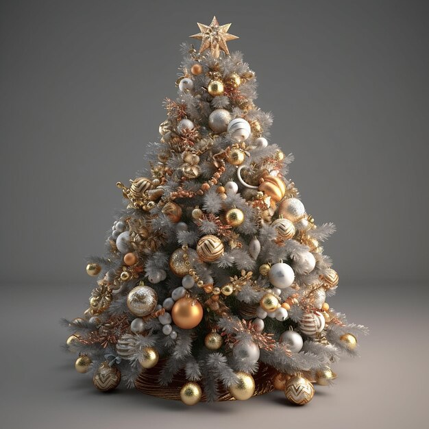 Albero di Natale 3d con decorazione