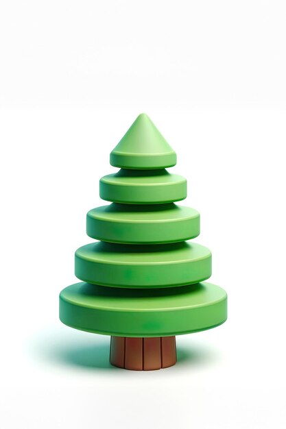 Albero di Natale a più livelli verde con elementi di design moderno