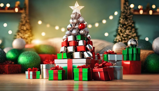 albero di Natale avvolto in regalo