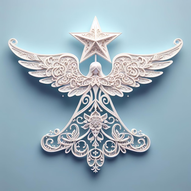 Albero di Natale bianco con angelo e stella
