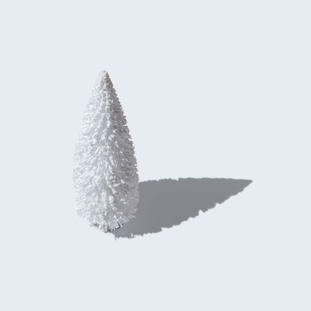 Albero di Natale bianco con forti ombre