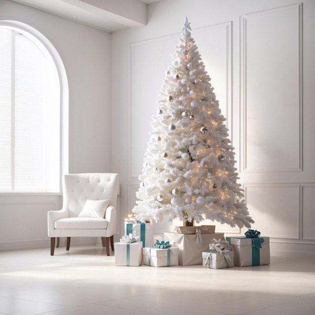 Albero di Natale bianco con regali