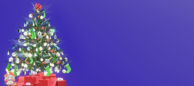 Albero di Natale colorato e confezione regalo