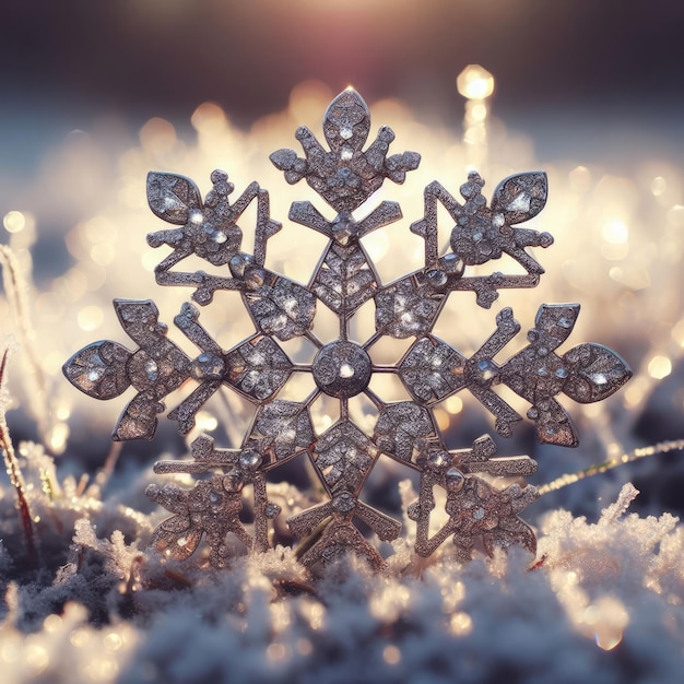 albero di Natale con fiocchi di neve sfondo di decorazioni natalizie