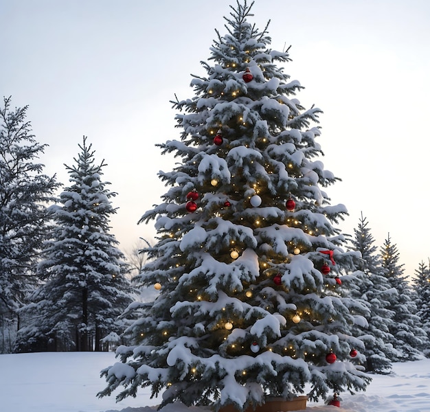 Albero di Natale con la neve