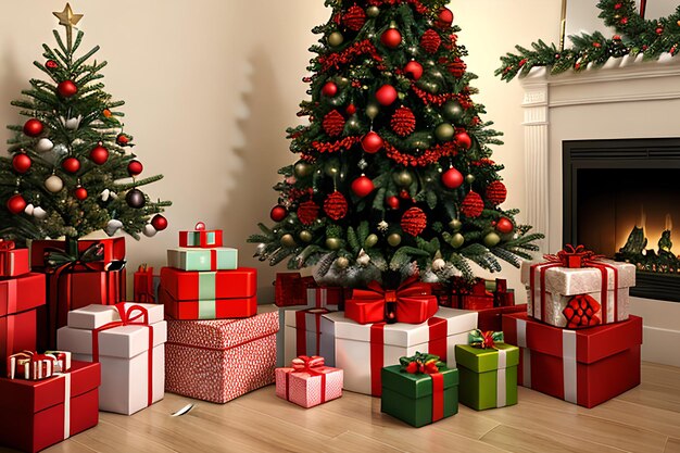 Albero di Natale con scatola regalo