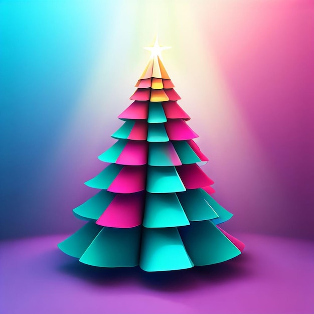 albero di Natale con sfondo colorato