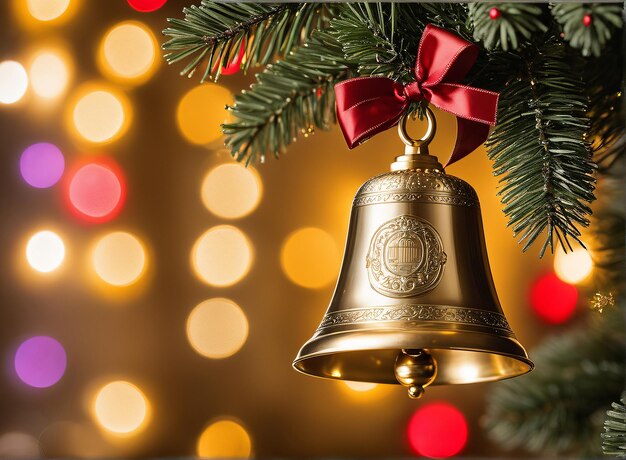 Albero di Natale decorato con campana da palla e molti altri