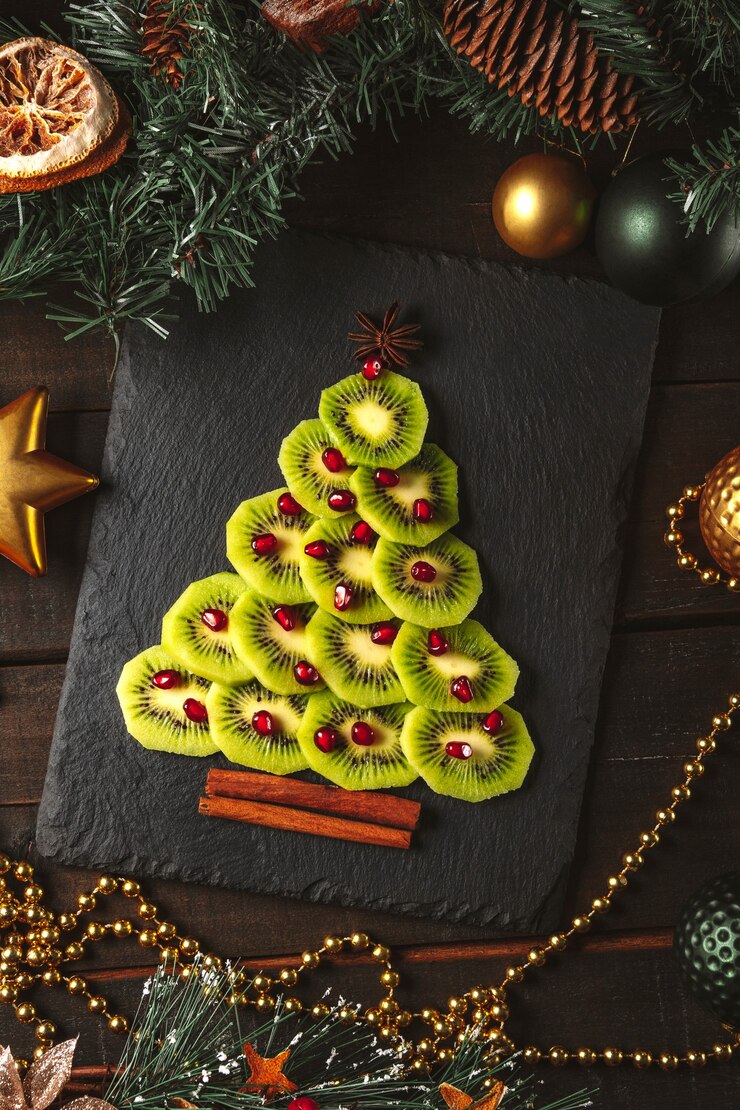 Albero di natale del kiwi e del melograno