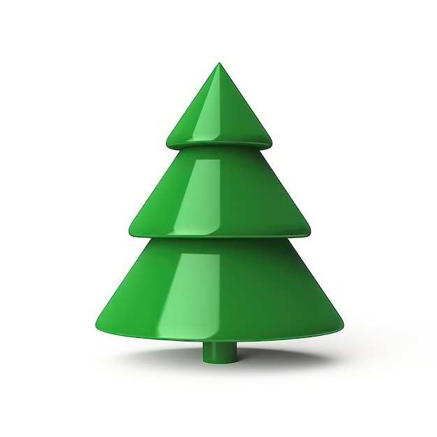 Albero di Natale icona 3d in stile giocattolo di cartone animato minimalista moderna illustrazione 3d dell'albero di Natale