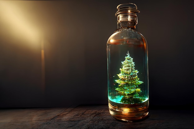 Albero di Natale in una bottiglia rete neurale generata art