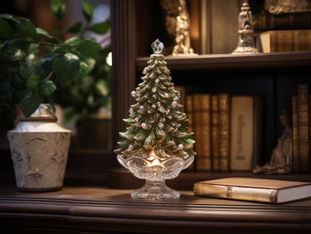 Albero di Natale in vetro decorativo Decorazione moderna per le vacanze Dettagli interni di Natale alla moda