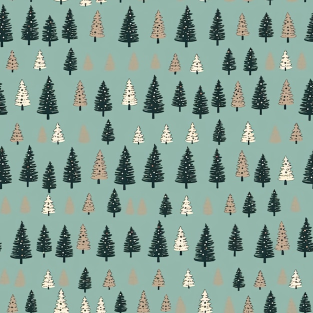 Albero di Natale modello senza cuciture vacanza stile country stampa per carta da parati carta da imballaggio scrapbook tessuto e design del prodotto generativo ai