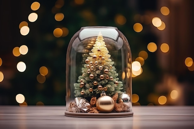 Albero di Natale nell'arredamento della cupola di vetro