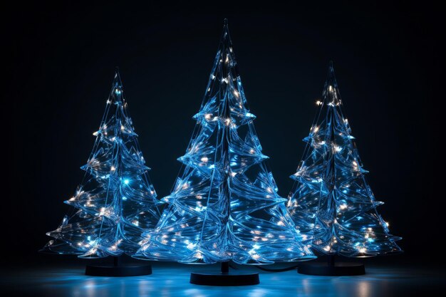 Albero di Natale su sfondo blu