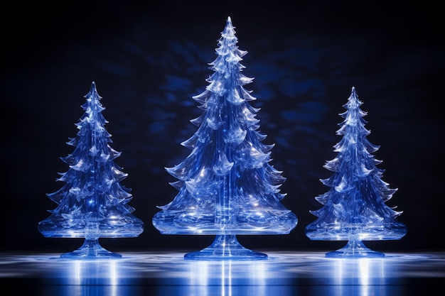 Albero di Natale su sfondo blu