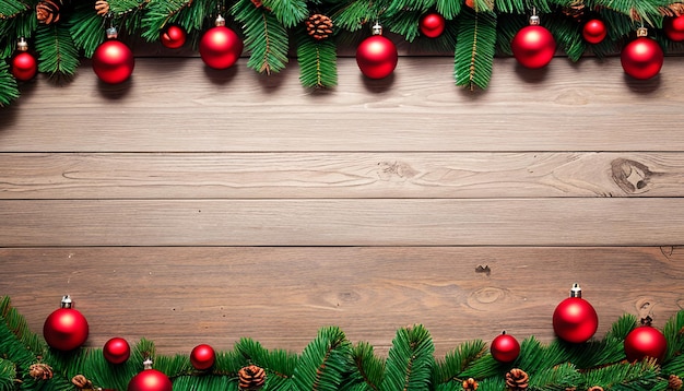 Albero di Natale su sfondo di legno