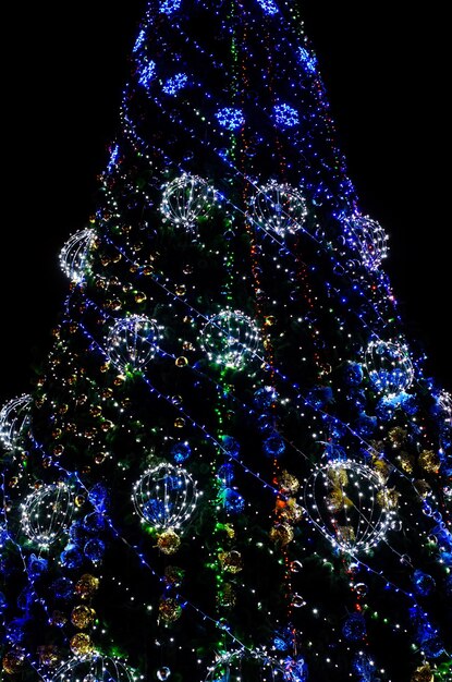 Albero di Natale su una piazza centrale della città Kremenchug