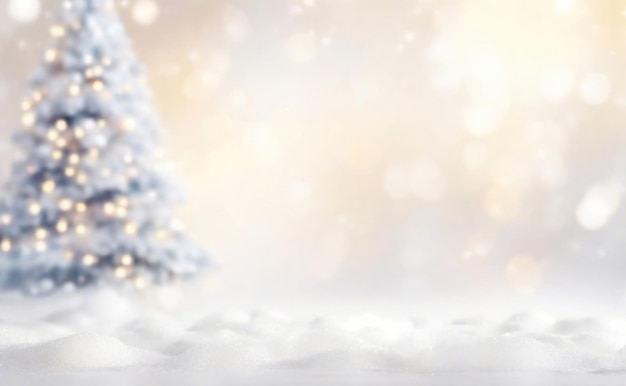 Albero di Natale su uno sfondo sfocato con spazio libero