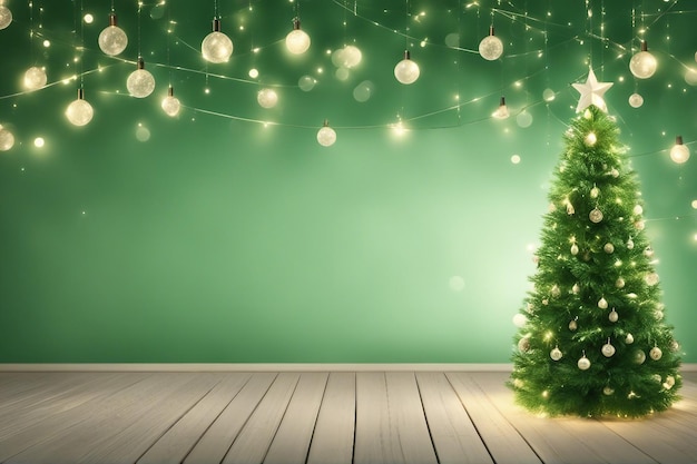 Albero di Natale verde con Babbo Natale