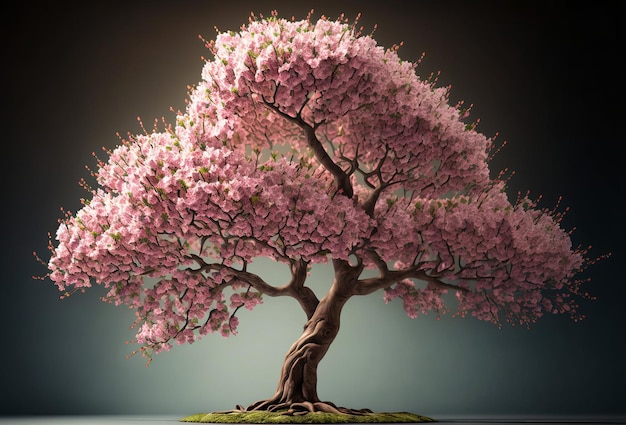 Albero di sakura del fiore di ciliegio di primavera Ai generativo