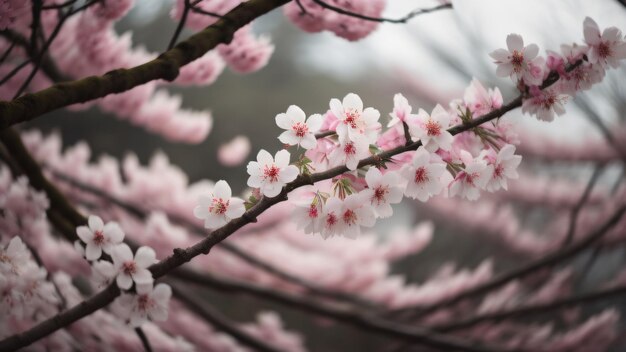 Albero di Sakura Fiore di Sakura bellissima Illustrazione arte digitale Giappone