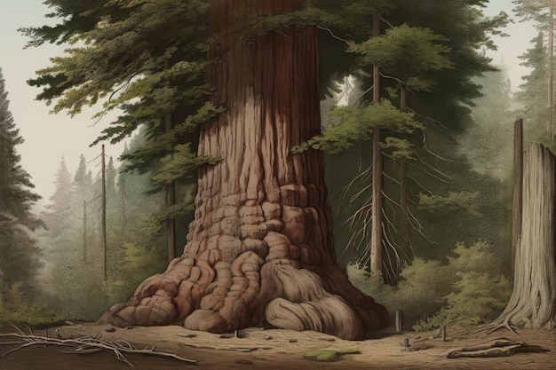 Albero di sequoia gigante Genera Ai
