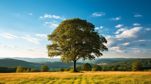 albero in mezzo al campo