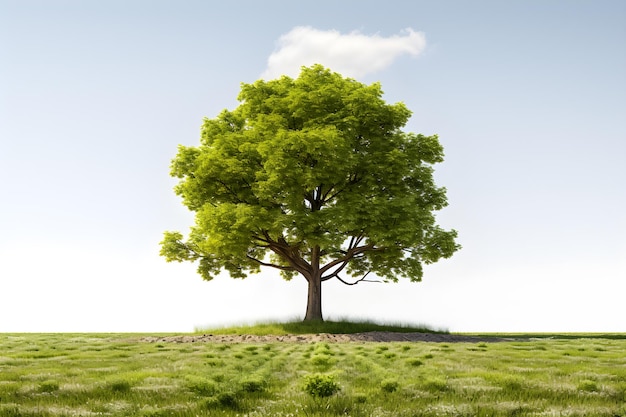 albero isolato su sfondo bianco IA generativa