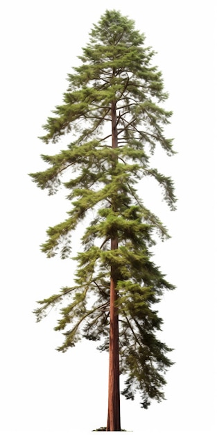 Albero isolato su sfondo bianco