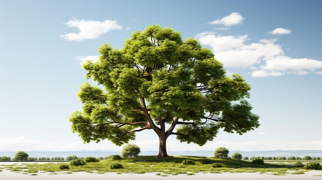 Albero isolato su sfondo bianco