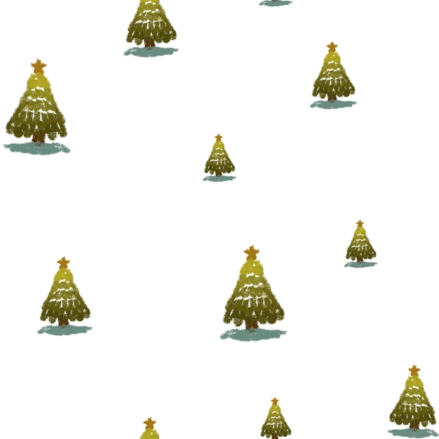 Albero Natale Capodanno semplice modello senza soluzione di continuità Un'illustrazione digitale Trama disegnata a mano