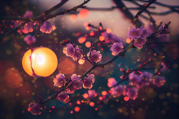 Albero sbocciante della ciliegia sakura