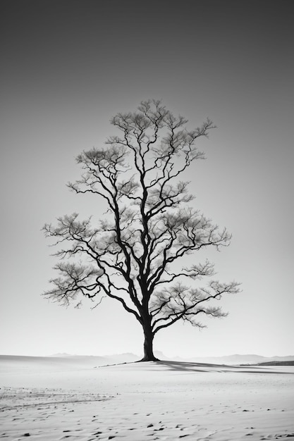 Albero solitario in un campo