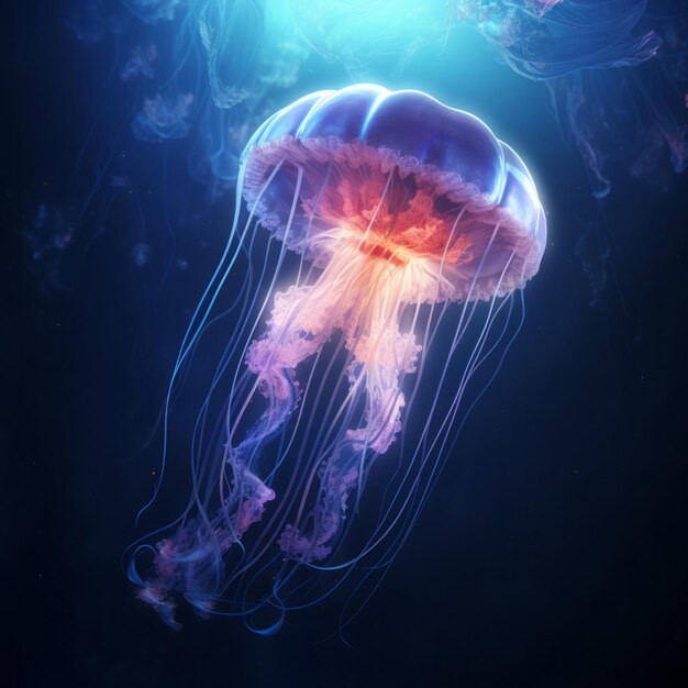 Album fotografico visivo colorato di meduse pieno di momenti luminosi e eleganti