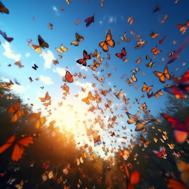 Album fotografico visivo di farfalle pieno di bei momenti e vibrazioni eleganti per gli amanti della natura