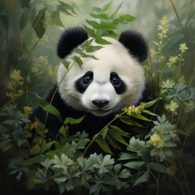 Album fotografico visivo di panda pieno di momenti carini e vibrazioni amichevoli per gli amanti degli animali