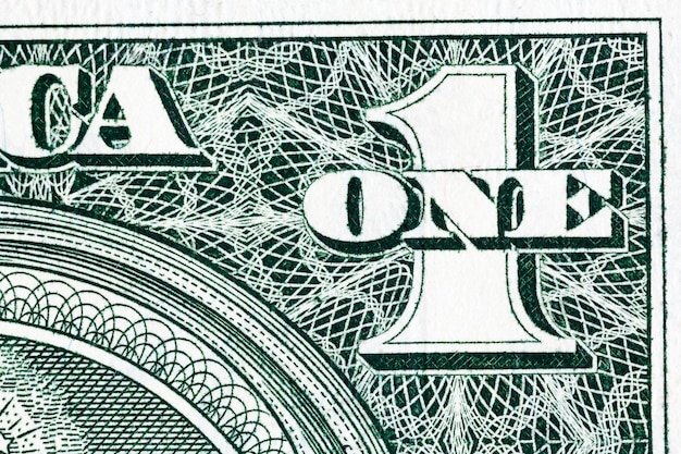 Alcuni dettagli di un dollaro in macro Foto ad alta risoluzione