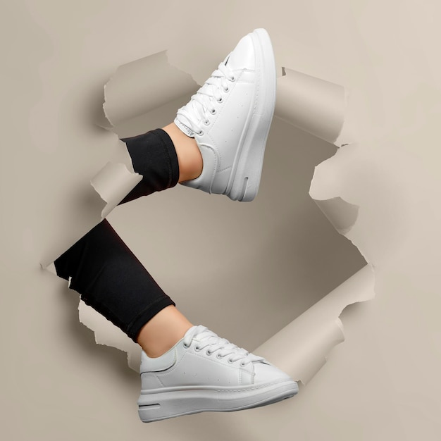 Alexander Mcqueen scarpe donna Sneakers in pelle Bianco tendenza streetwear alta moda