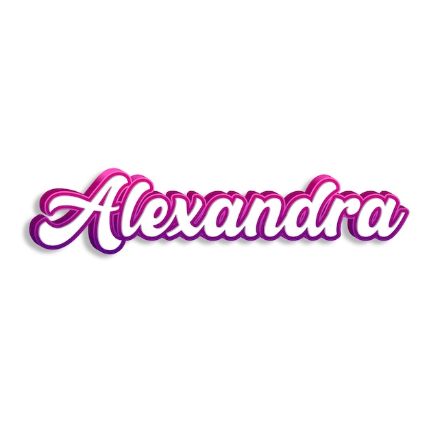 Alexandra tipografia 3d design giallo rosa bianco sfondo foto jpg
