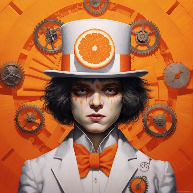 Alexandro orologio lavoro poster di film arancione stile Stanley kubrick