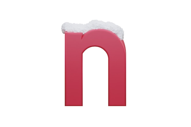 Alfabeto di capodanno Natale 3D lettera n