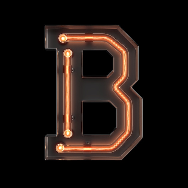 Alfabeto di luce al neon B