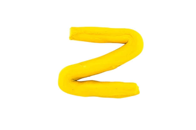 alfabeto z Lettere colorate inglesi Lettere fatte a mano modellate in argilla plastilina su sfondo bianco isolato