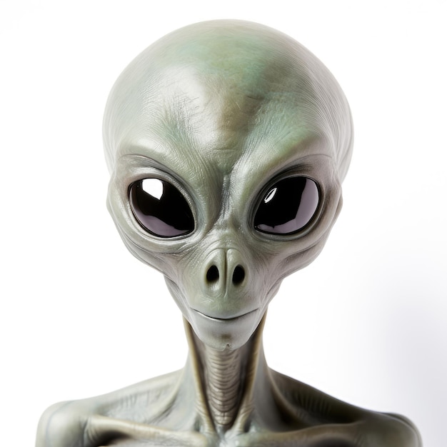 Alien grigio isolato su sfondo bianco