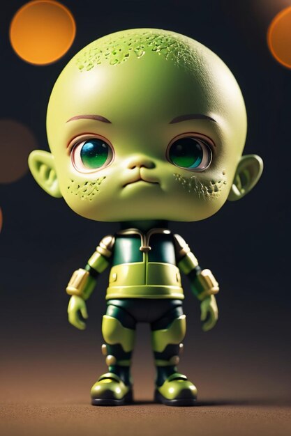 Alien kid personaggio immagine modellazione cartone animato personaggio anime sfondo sfondo modellazione 3D