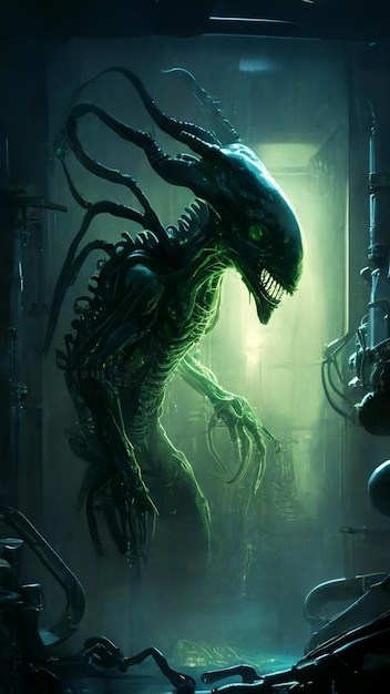 Alien vs alien concept art dal film alien vs alien.