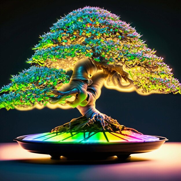 Alimentato da pannelli solari integrati questo bonsai pulsa di energia