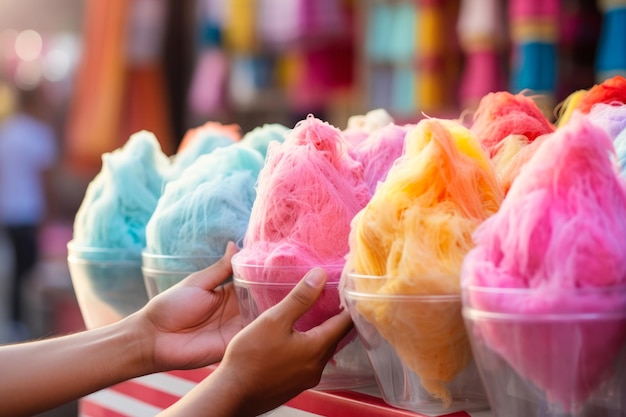 Alimentazione stradale cotton candy generativa ai