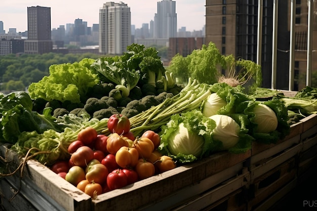 Alimenti biologici coltivati sul tetto della casa Eco farm